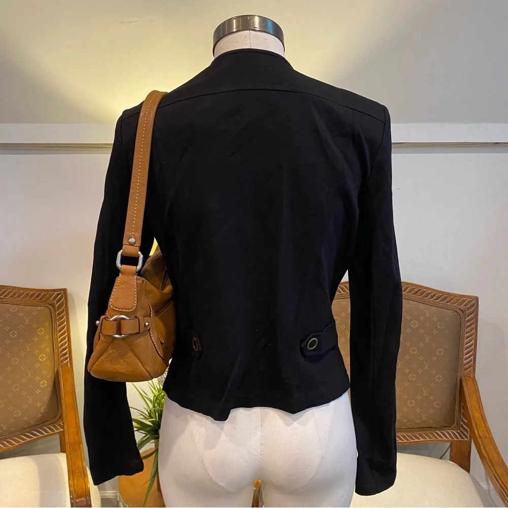 CAbi Black Asymmetrical Women's Blazer Moto Jacket, Size M - Picture 3 of 5